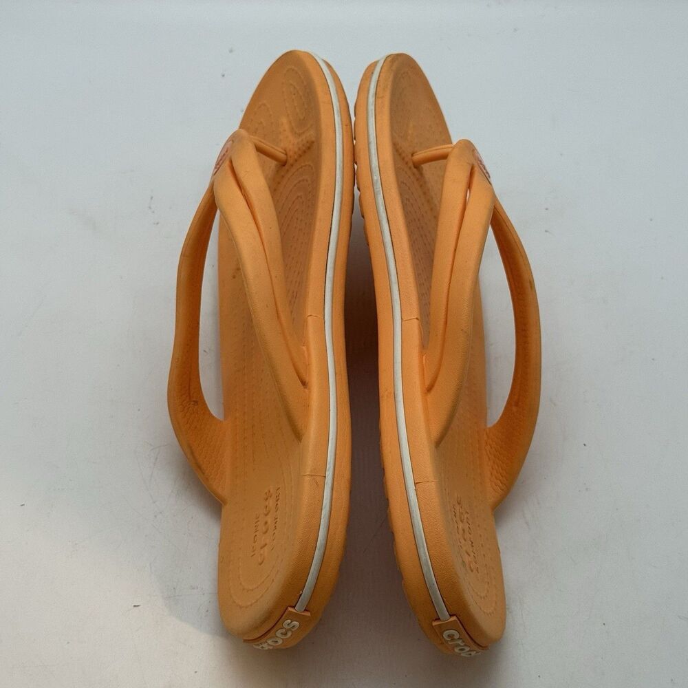 Crocs Crocband Flip Flops Women's 7 Orange Sorbet H2O Friendly Thong Pool Sandal - Picture 7 of 9
